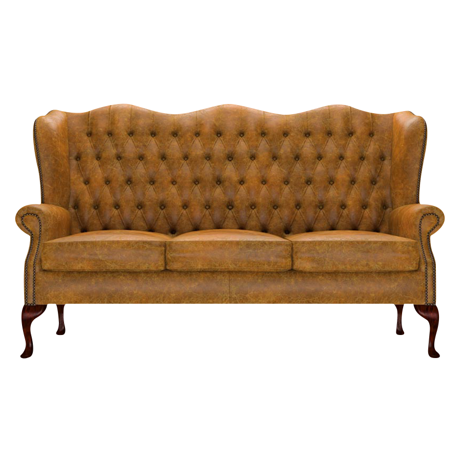 Gladstone 3 Sits Chesterfield Soffa Tudor Mustard