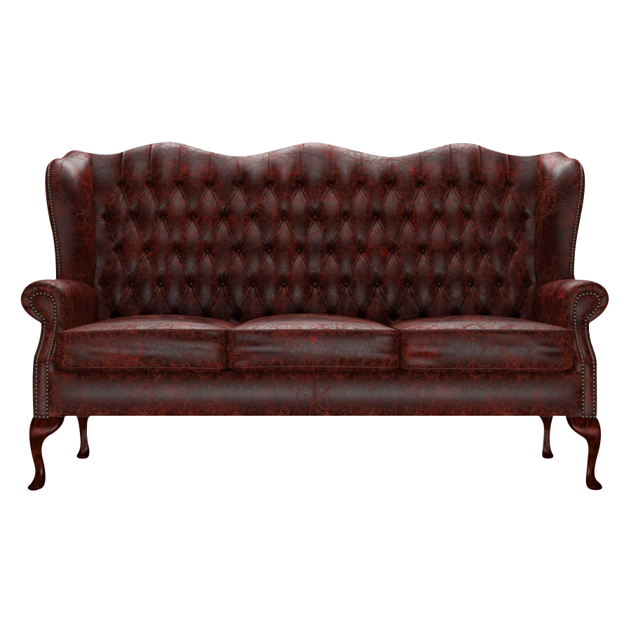 Gladstone 3 Sits Chesterfield Soffa Tudor Oxblood