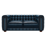 Kingsley 3 Sits Chesterfield Soffa Antique Blue