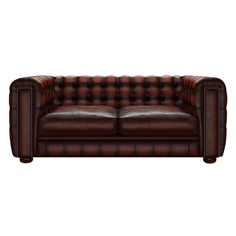 Kingsley 3 Sits Chesterfield Soffa Antique Chestnut