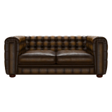 Kingsley 3 Sits Chesterfield Soffa Antique Gold