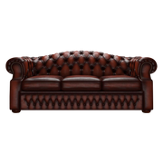 Lawrence 3 Sits Chesterfield Soffa Antique Chestnut