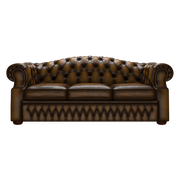Lawrence 3 Sits Chesterfield Soffa Antique Gold