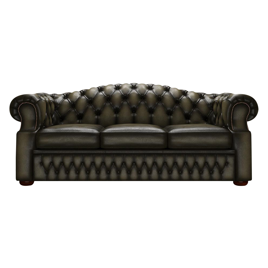 Lawrence 3 Sits Chesterfield Soffa Antique Olive