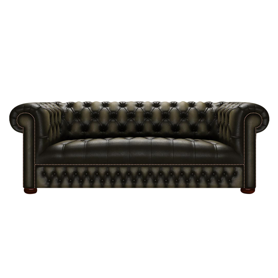 Linwood 3 Sits Chesterfield Soffa Antique Olive