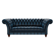 Montgomery 3 Sits Chesterfield Soffa Antique Blue