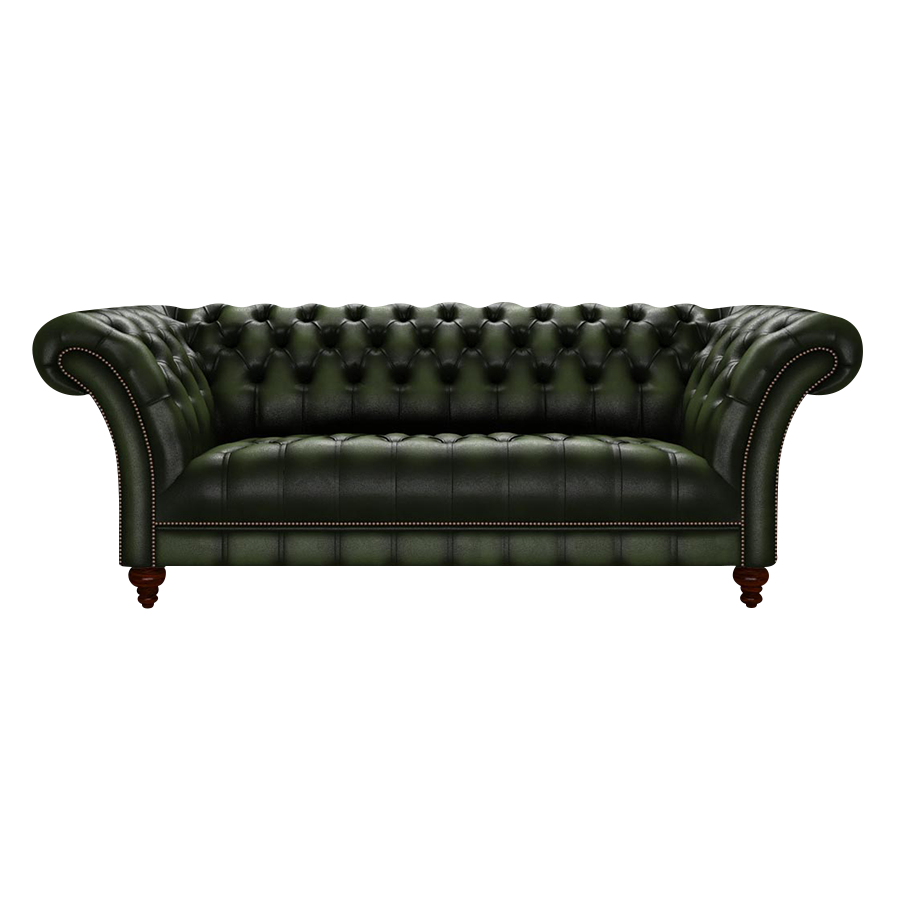 Montgomery 3 Sits Chesterfield Soffa Antique Green