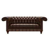 Nelson 3 Sits Chesterfield Soffa Antique Autumn Tan
