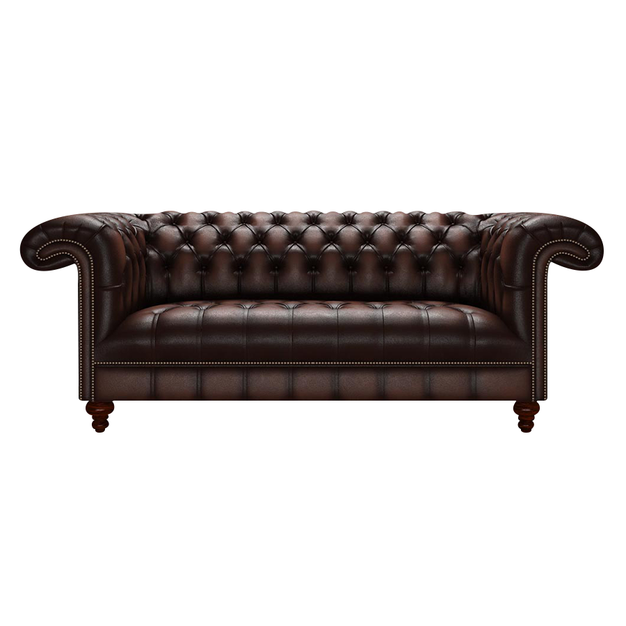 Nelson 3 Sits Chesterfield Soffa Antique Brown