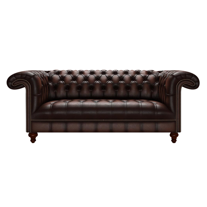 Nelson 3 Sits Chesterfield Soffa Antique Brown