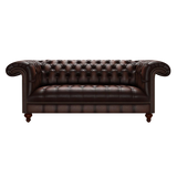 Nelson 3 Sits Chesterfield Soffa Antique Brown