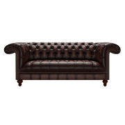 Nelson 3 Sits Chesterfield Soffa Antique Brown