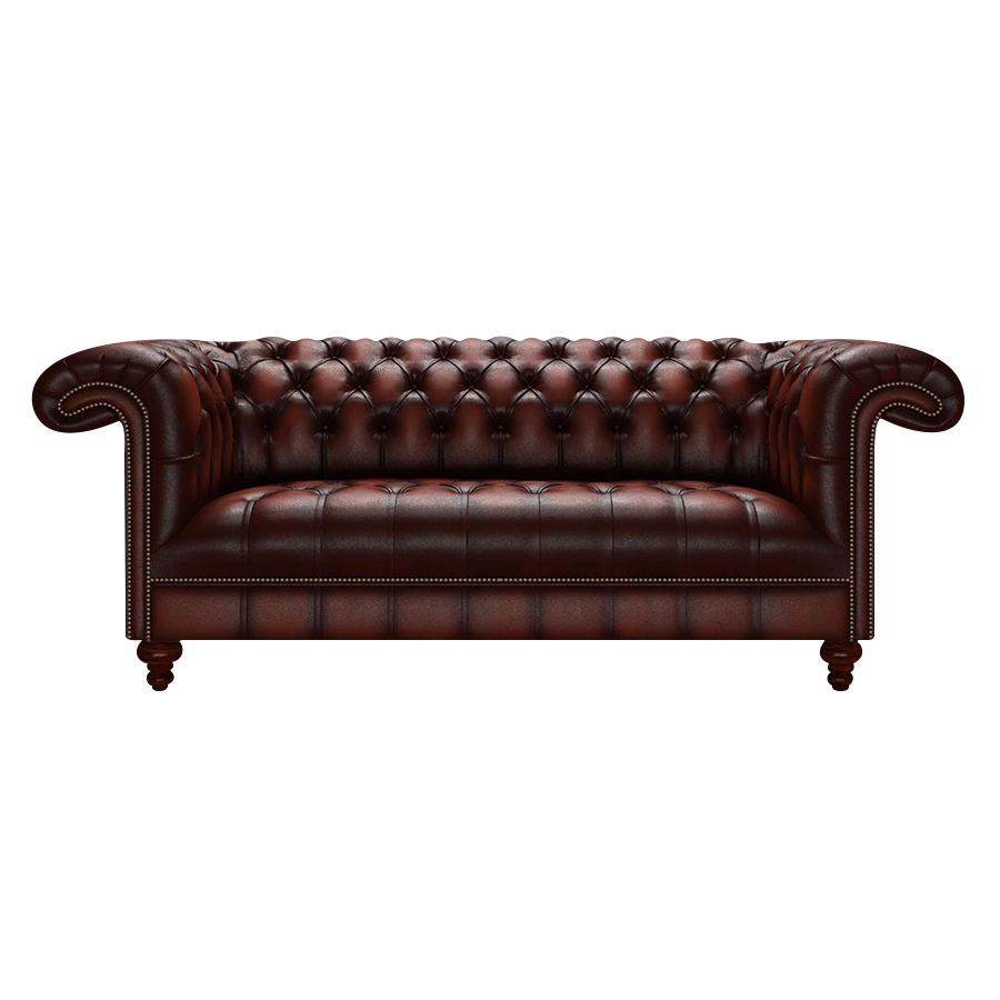 Nelson 3 Sits Chesterfield Soffa Antique Chestnut