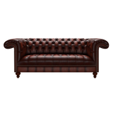 Nelson 3 Sits Chesterfield Soffa Antique Chestnut