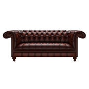 Nelson 3 Sits Chesterfield Soffa Antique Chestnut