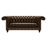 Nelson 3 Sits Chesterfield Soffa Antique Gold