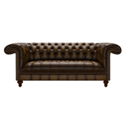 Nelson 3 Sits Chesterfield Soffa Antique Gold