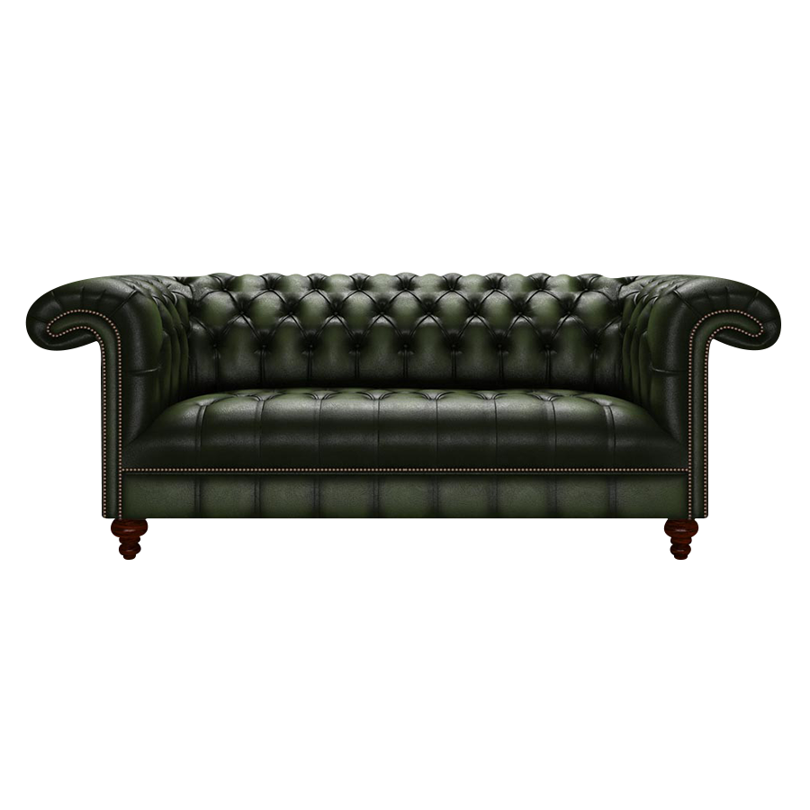 Nelson 3 Sits Chesterfield Soffa Antique Green