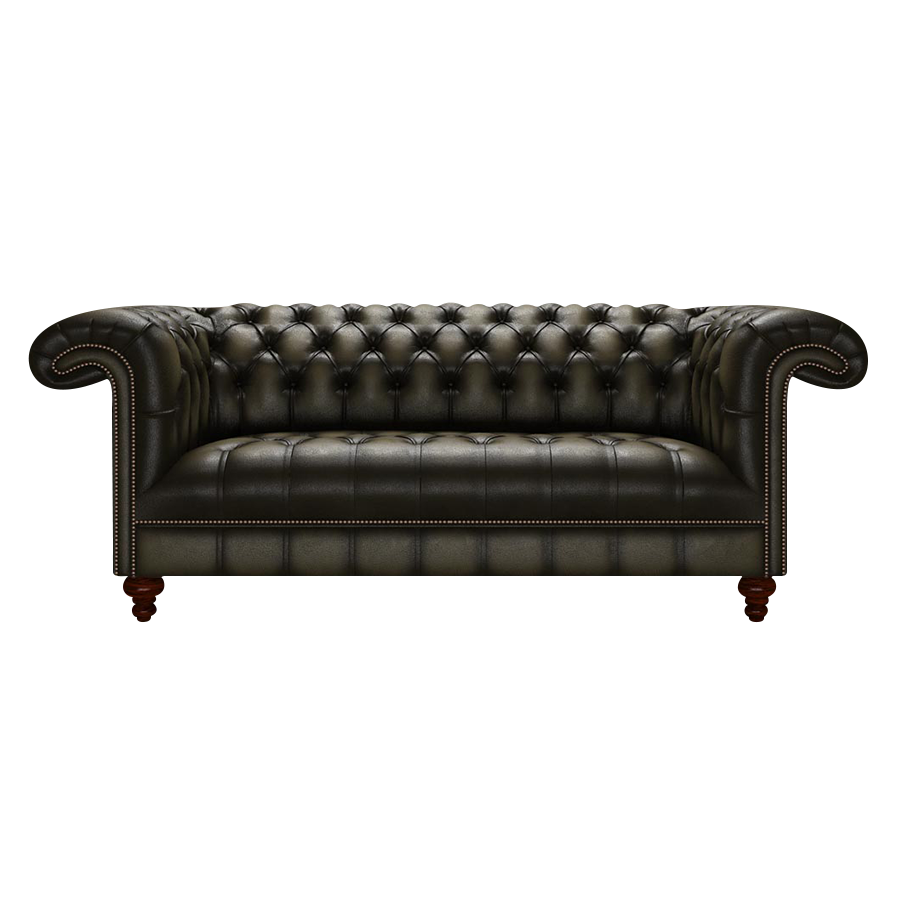 Nelson 3 Sits Chesterfield Soffa Antique Olive