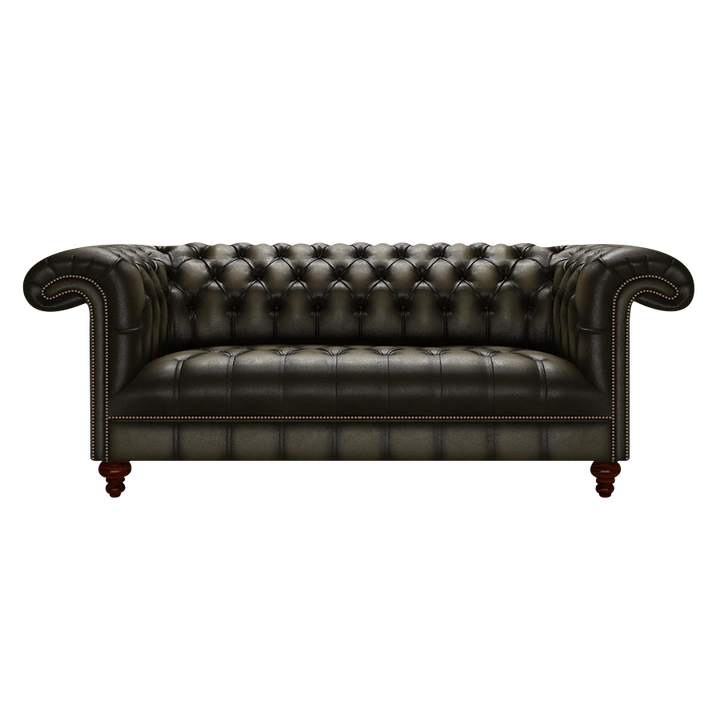 Nelson 3 Sits Chesterfield Soffa Antique Olive