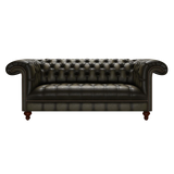 Nelson 3 Sits Chesterfield Soffa Antique Olive