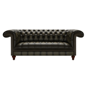 Nelson 3 Sits Chesterfield Soffa Antique Olive