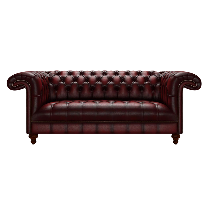 Nelson 3 Sits Chesterfield Soffa Antique Red