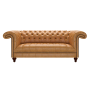 Nelson 3 Sits Chesterfield Soffa Old English Buckskin
