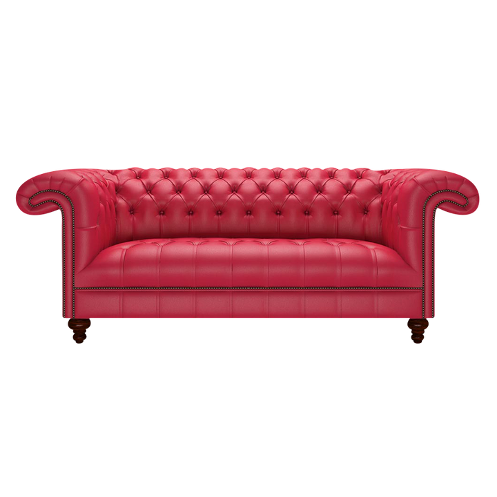 Nelson 3 Sits Chesterfield Soffa Shelly Flame Red