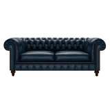 Raleigh 3 Sits Chesterfield Soffa Antique Blue