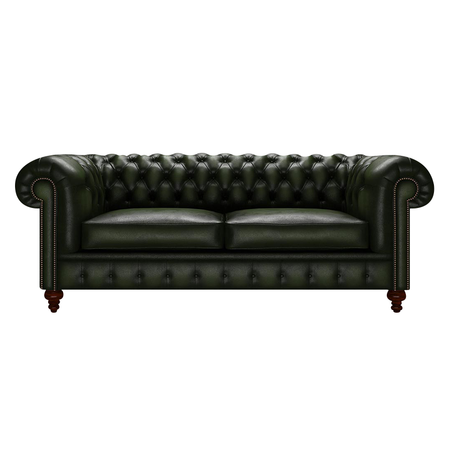 Raleigh 3 Sits Chesterfield Soffa Antique Green