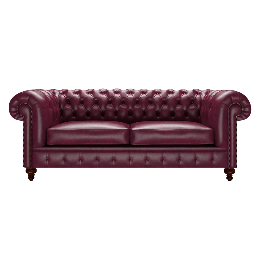 Raleigh 3 Sits Chesterfield Soffa Old English Burgundy