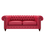 Raleigh 3 Sits Chesterfield Soffa Shelly Flame Red