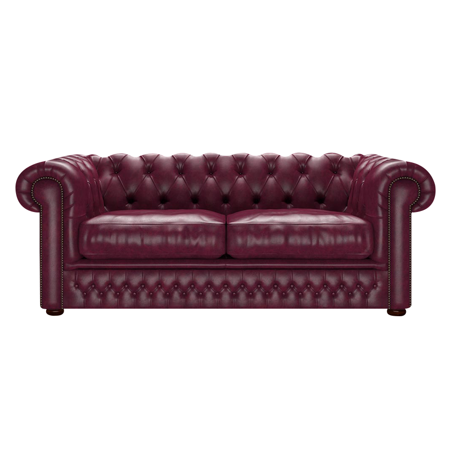 Shackleton 3 Sits Chesterfield Soffa Old English Burgundy