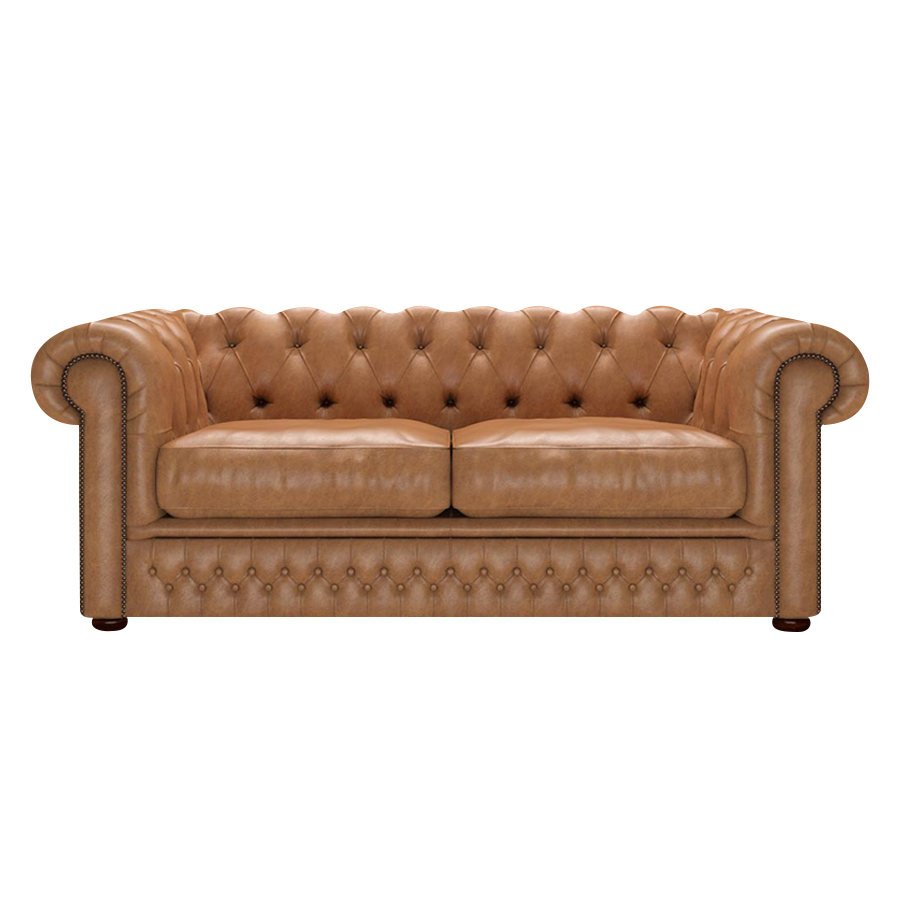 Shackleton 3 Sits Chesterfield Soffa Old English Tan