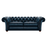 Shakespeare 3 Sits Chesterfield Soffa Antique Blue