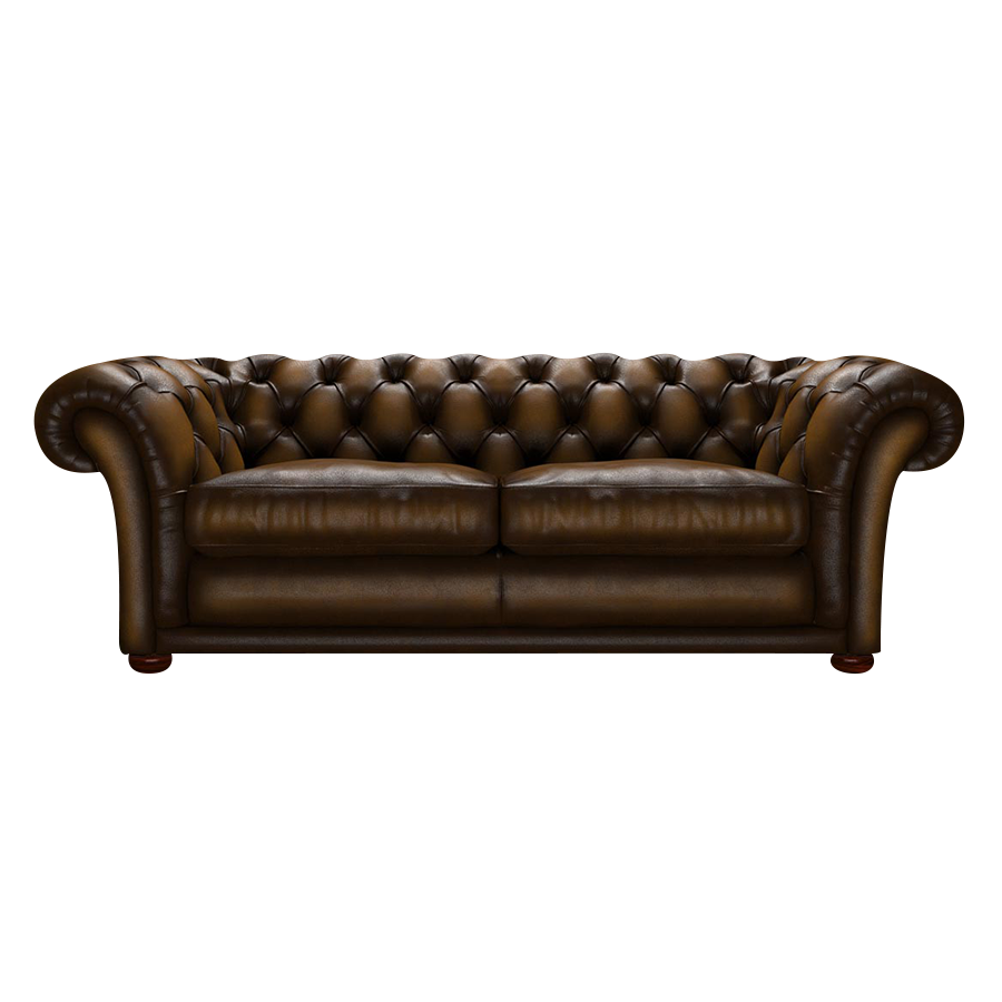 Shakespeare 3 Sits Chesterfield Soffa Antique Gold