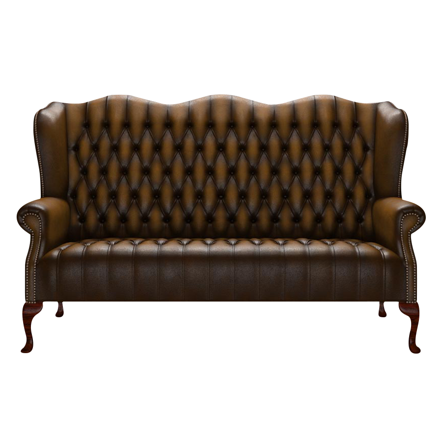 Wade 3 Sits Chesterfield Soffa Antique Gold