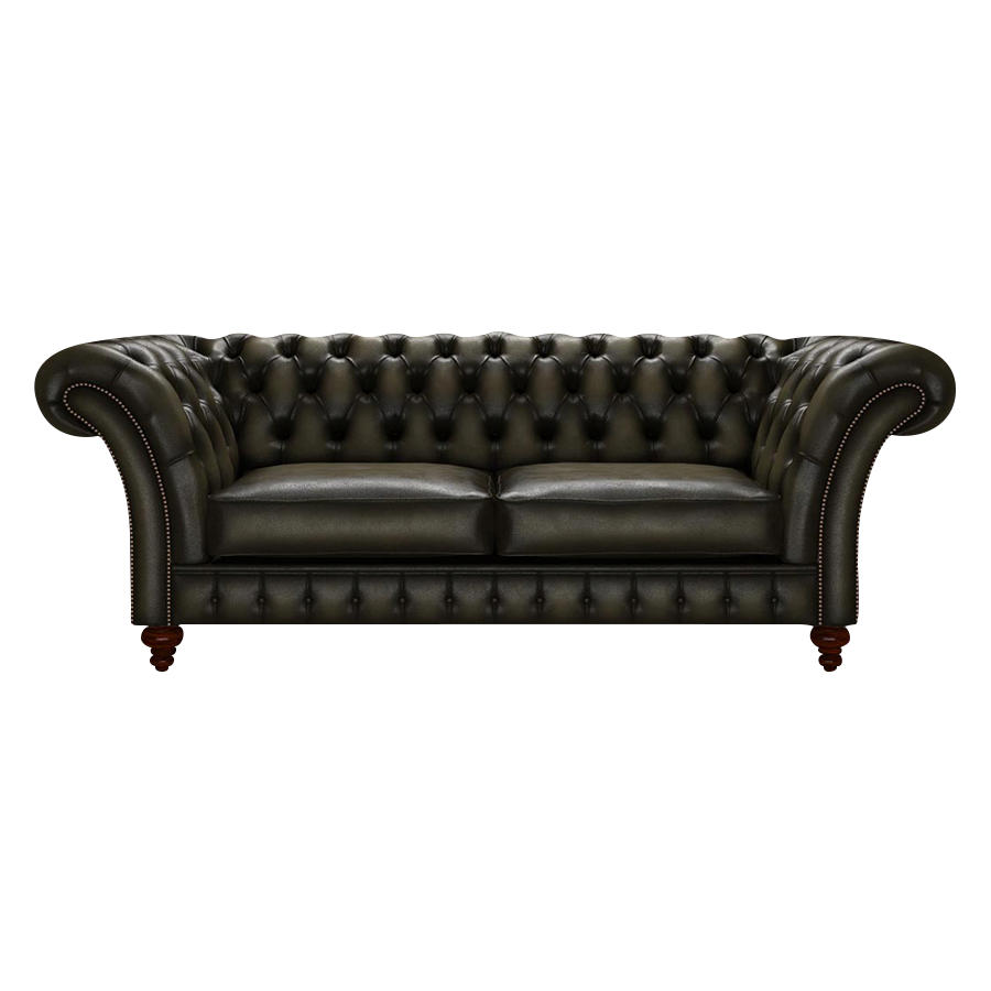 Wordsworth 3 Sits Chesterfield Soffa Antique Olive