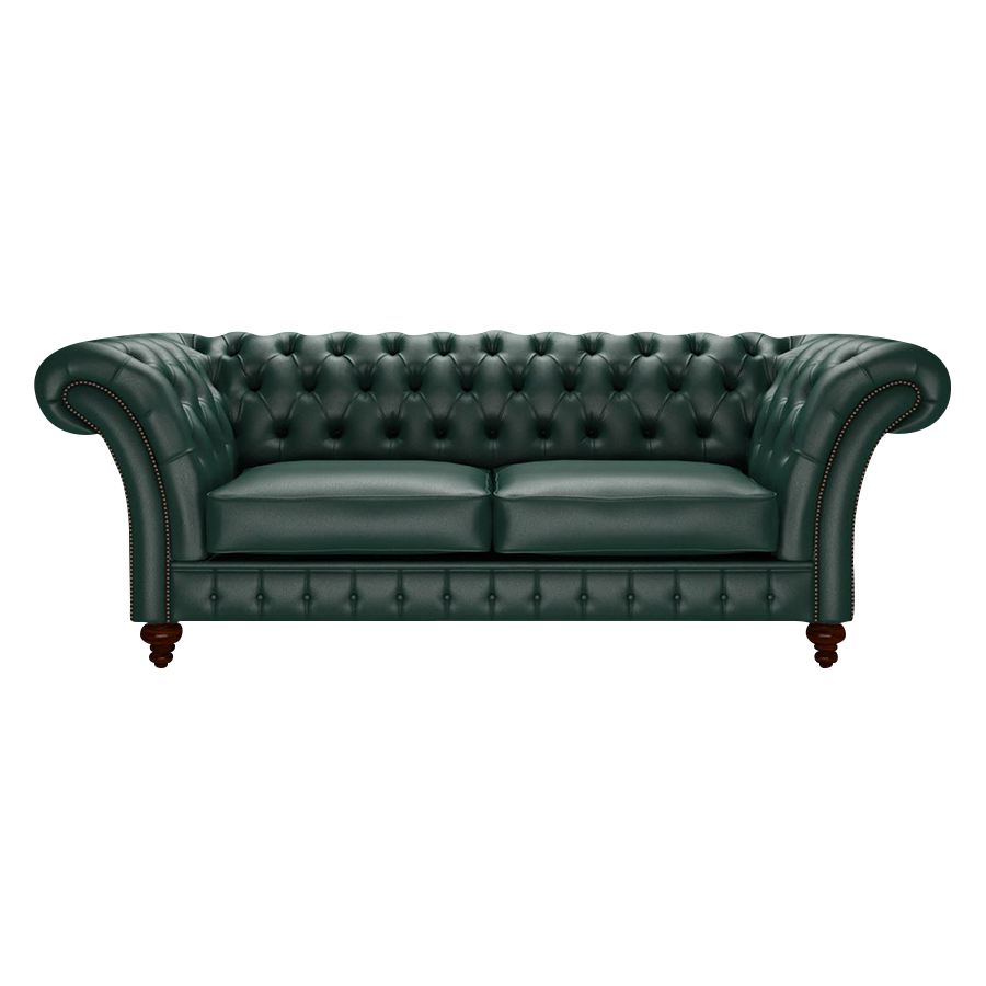 Wordsworth 3 Sits Chesterfield Soffa Birch Forest Green