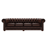 Classic 4 Sits Chesterfield Soffa Antique Brown