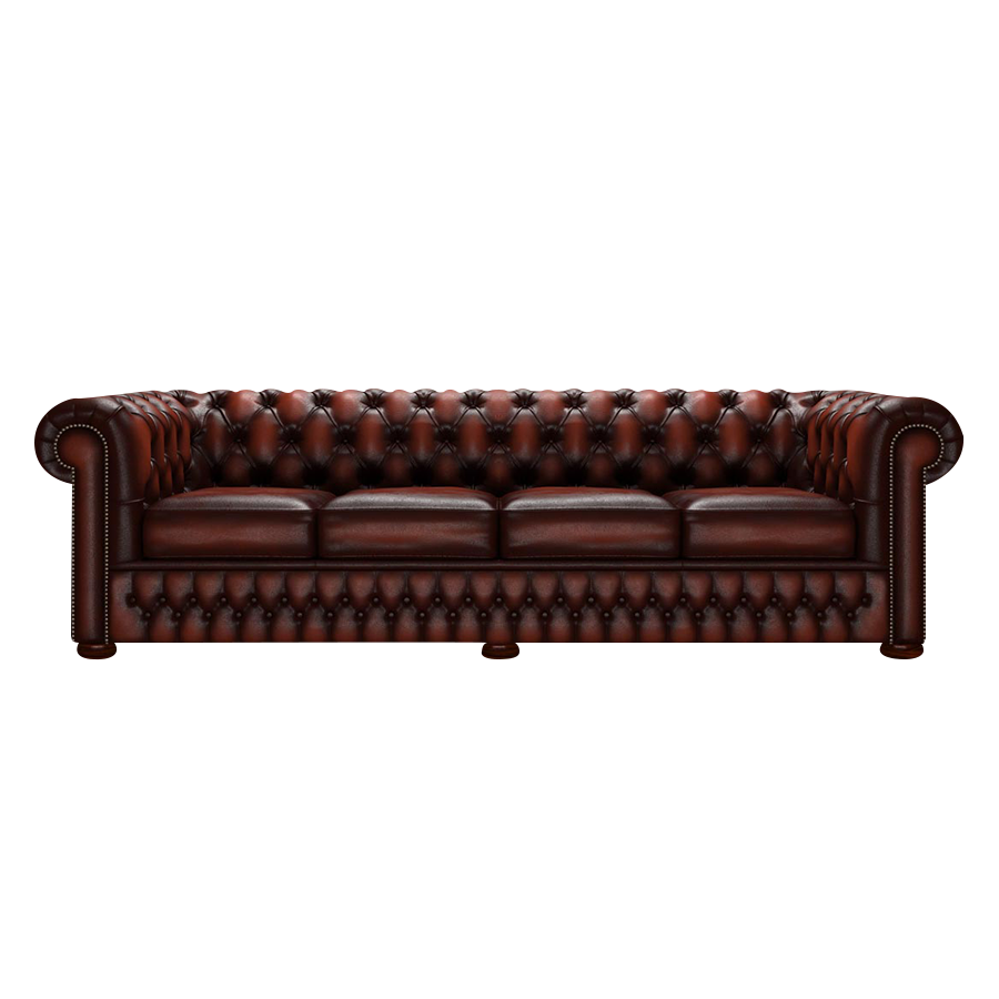 Classic 4 Sits Chesterfield Soffa Antique Chestnut