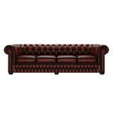 Classic 4 Sits Chesterfield Soffa Antique Chestnut