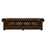 Classic 4 Sits Chesterfield Soffa Antique Gold