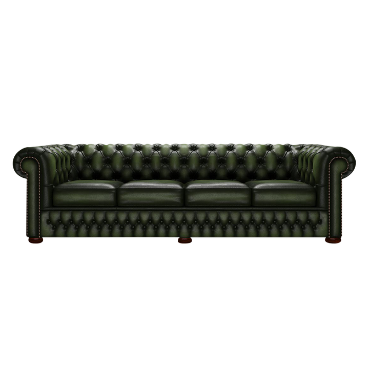 Classic 4 Sits Chesterfield Soffa Antique Green