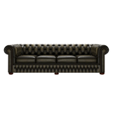 Classic 4 Sits Chesterfield Soffa Antique Olive