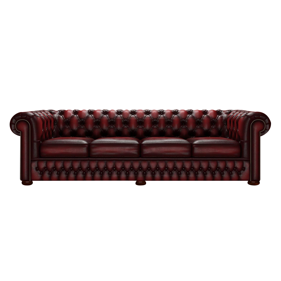 Classic 4 Sits Chesterfield Soffa Antique Red
