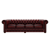 Classic 4 Sits Chesterfield Soffa Antique Red