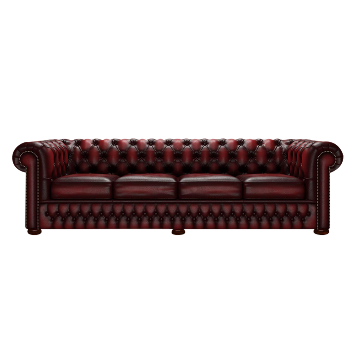 Classic 4 Sits Chesterfield Soffa Antique Red