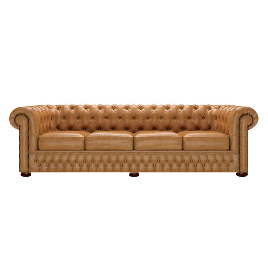 Classic 4 Sits Chesterfield Soffa Old English Buckskin
